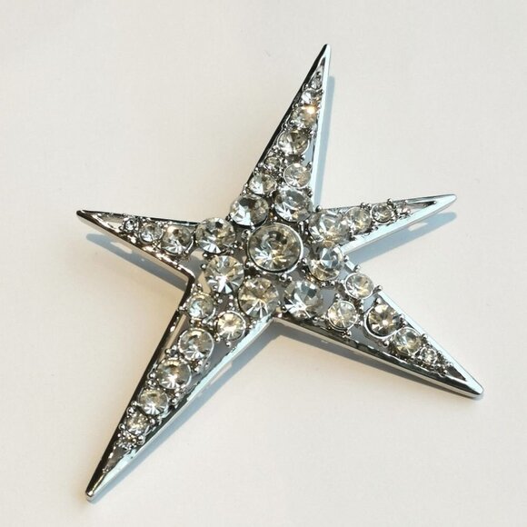 NWT Large crystal modernist star brooch pin - Picture 2 of 8